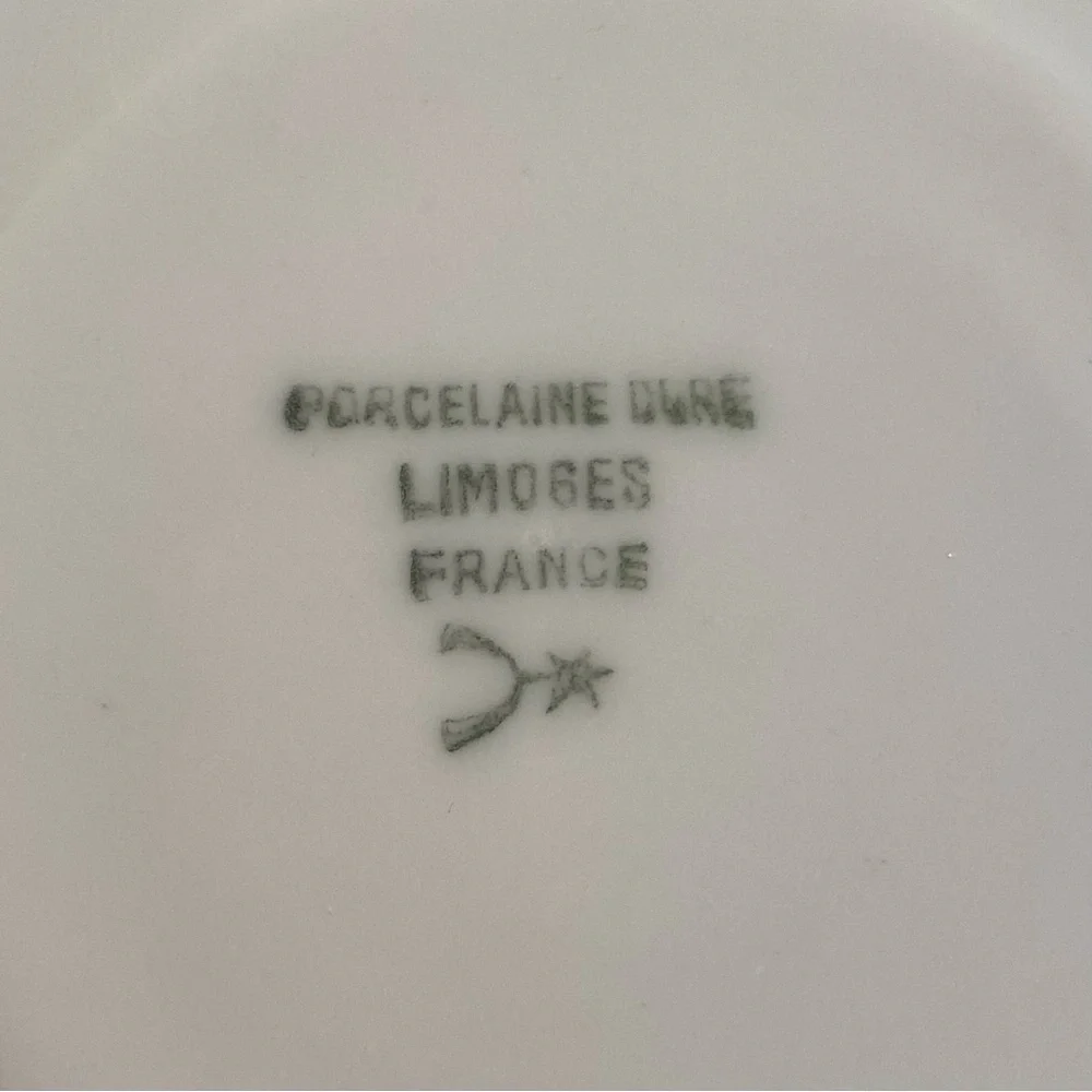 2 Raynaud Limoges France Country Flowers Footed Cups & Saucers Porcelain China